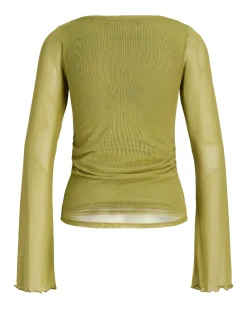 MINNA mesh bluse, grøn