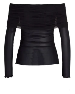 MINNA off shoulder bluse, sort