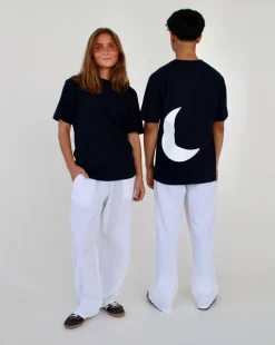 MÅNE t-shirt, navy/hvid