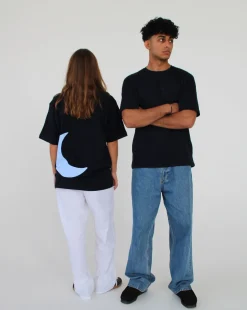 MÅNE t-shirt, navy/lyseblå