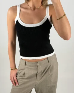 MOLLY top, sort/hvid
