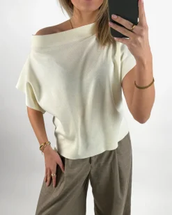 MONA one shoulder top, creme