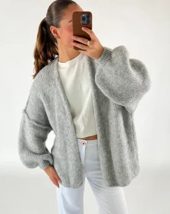 NAIOMI cardigan, lysegrå