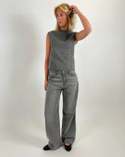 NANNA wide leg jeans, grå