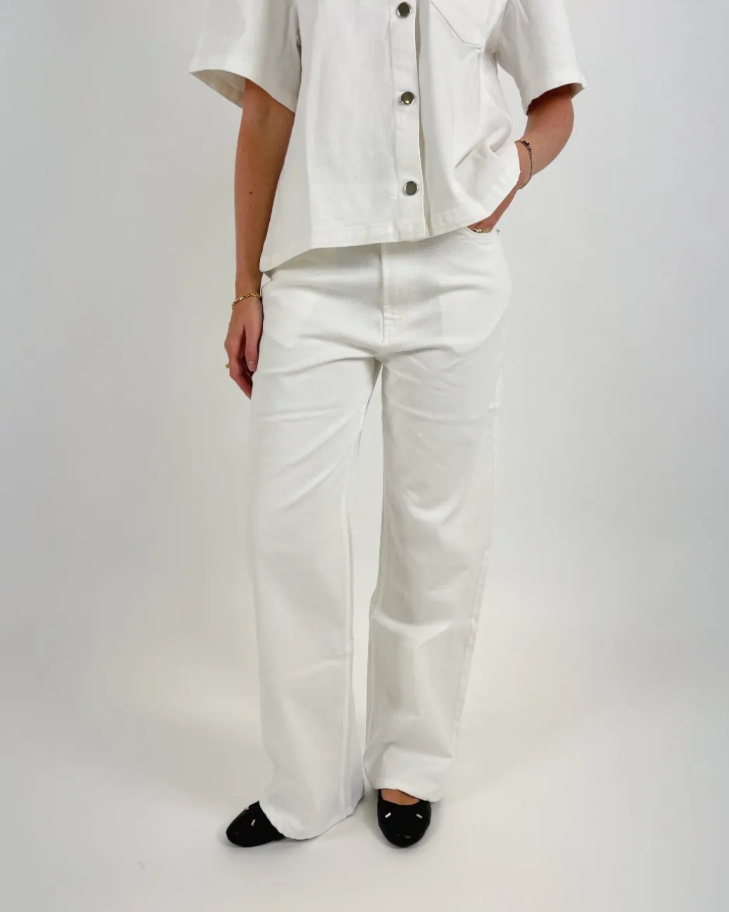 NANNA wide leg jeans, hvid