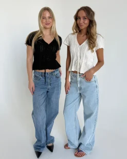 NANNA wide leg jeans, lyseblå