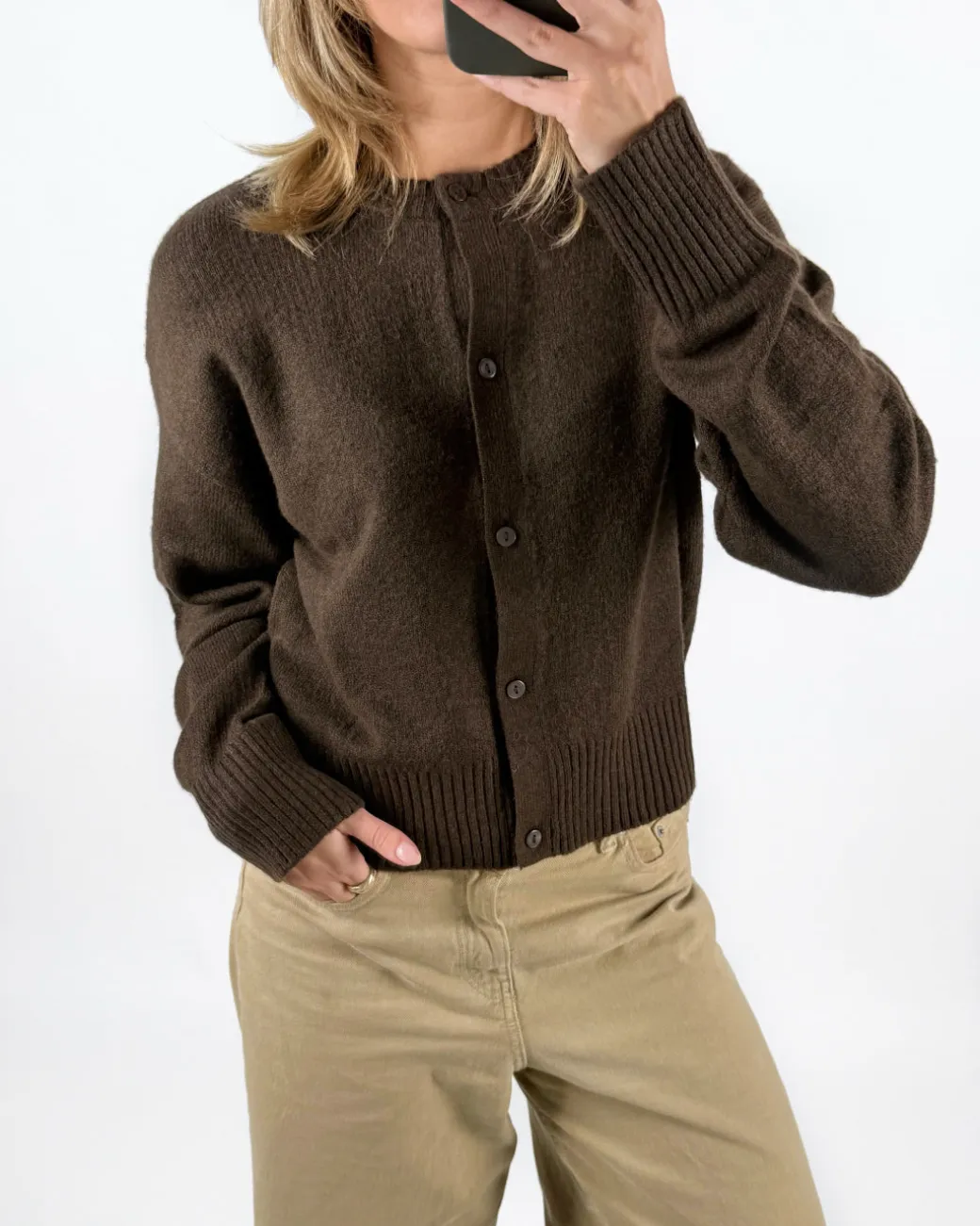 NATALIE strik cardigan, brun