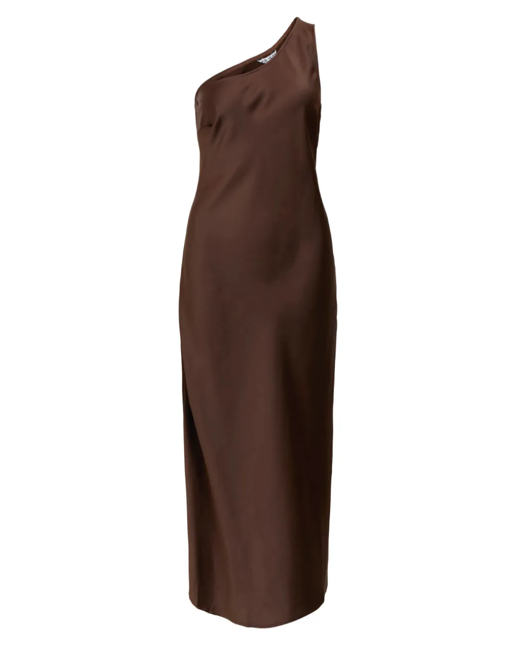 NAT one shoulder kjole, brun
