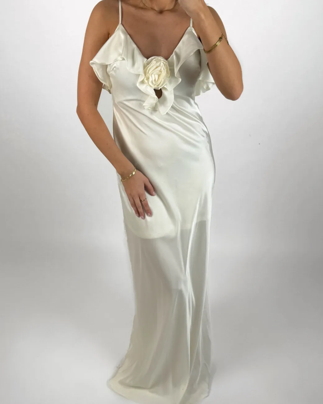 NICOLA maxi kjole, creme