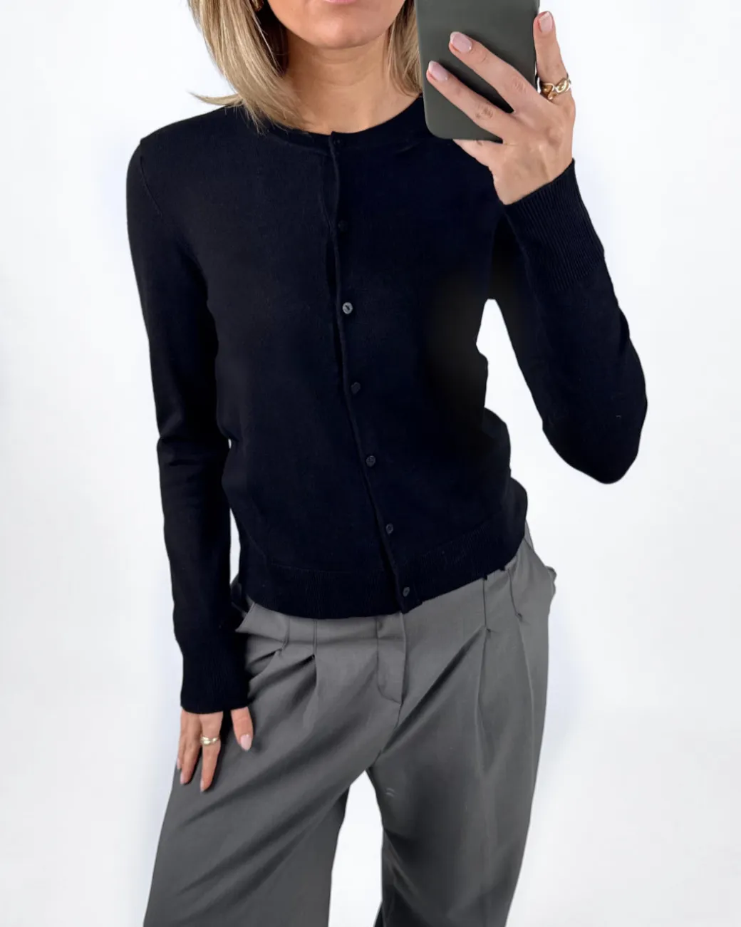 OPHELIA strik cardigan, sort
