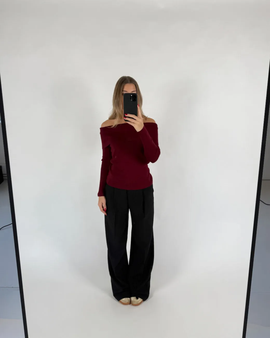 PHOEBE off shoulder bluse, bordeaux