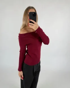 PHOEBE off shoulder bluse, bordeaux