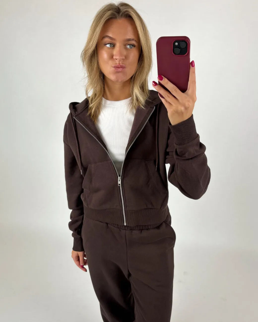 PIPI zip hoodie, brun