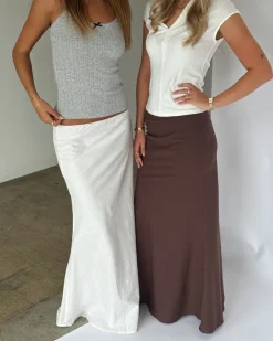RAQUEL maxi nederdel, hvid