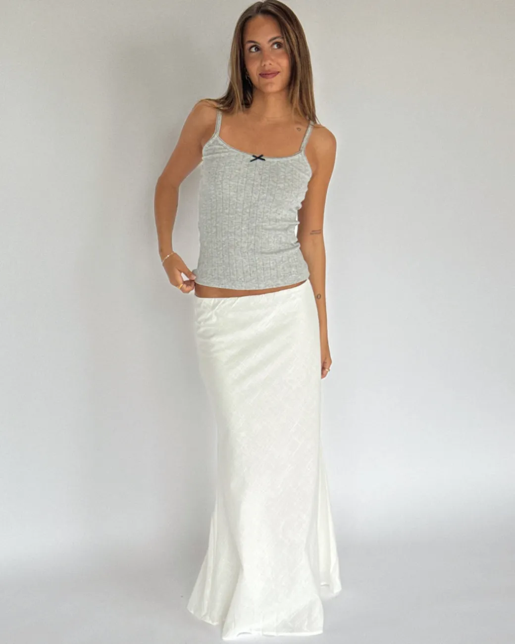RAQUEL maxi nederdel, hvid