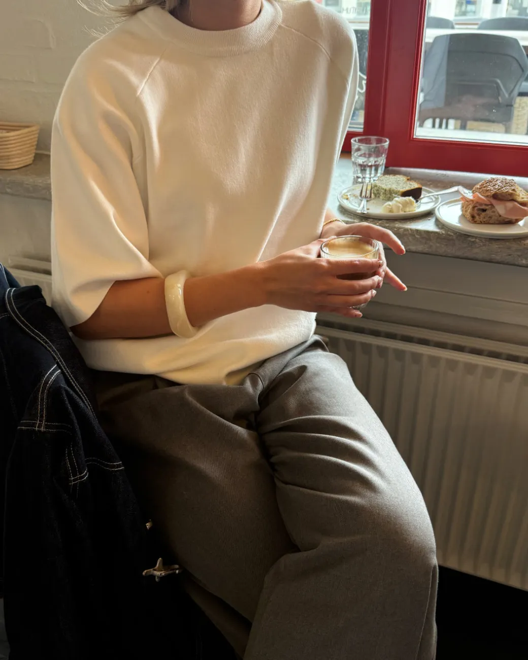 REYNARD kortærmet strik, hvid