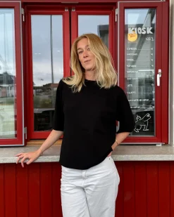 REYNARD kortærmet strik, sort