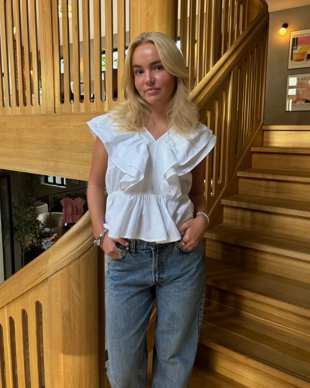 RIKKE flæsetop, hvid