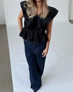 RIKKE flæsetop, sort