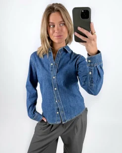 ROSE denim skjorte, mørkeblå