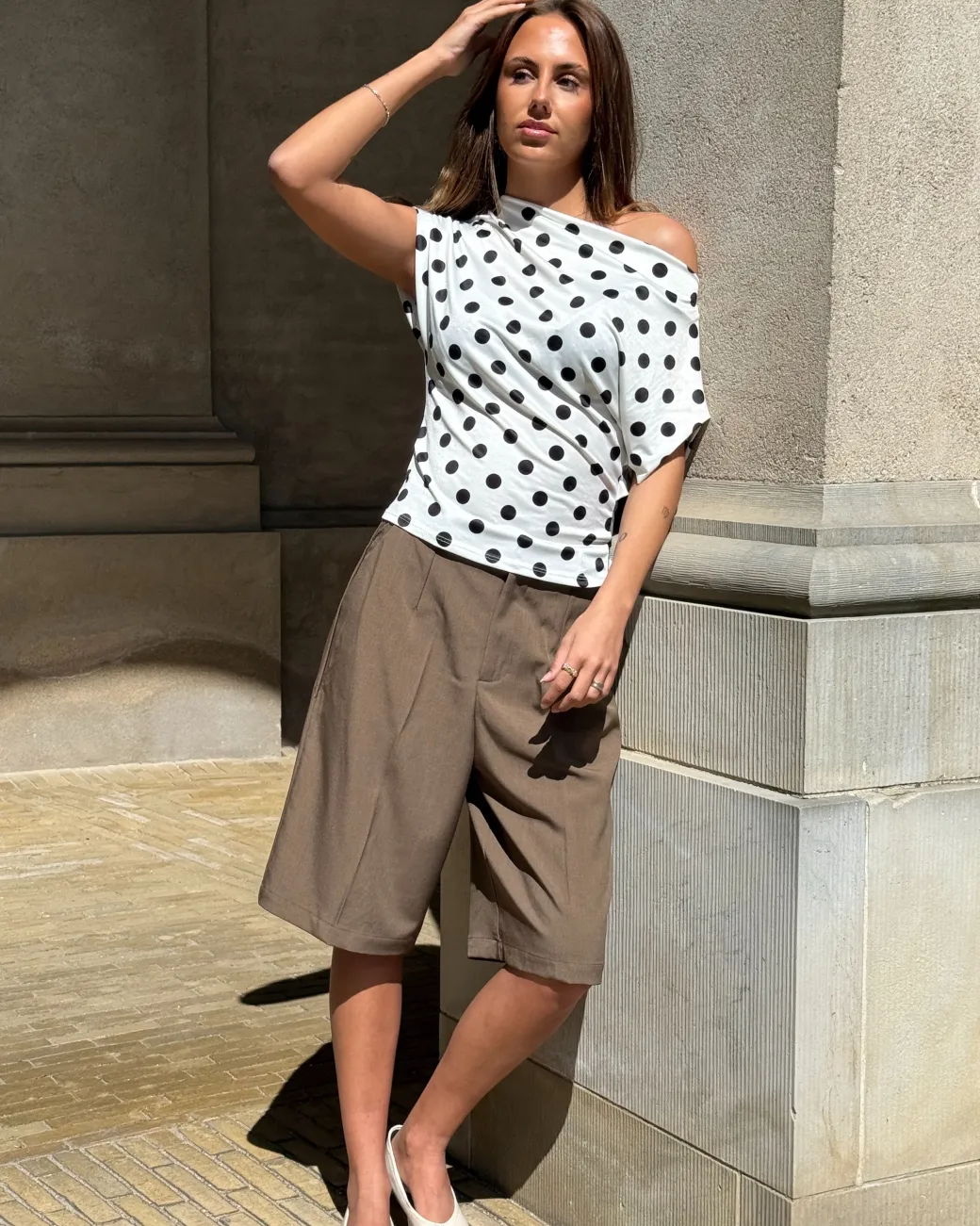 SAMIRA one shoulder top, hvid