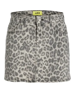 SARAH leopard nederdel, grå