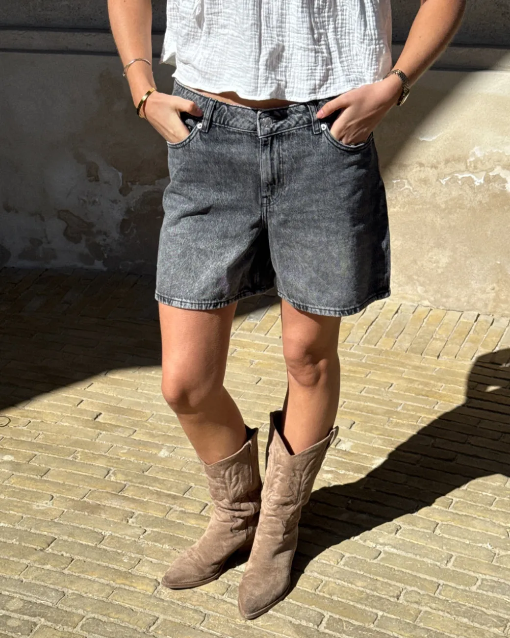 SEVILLE shorts denim, grå