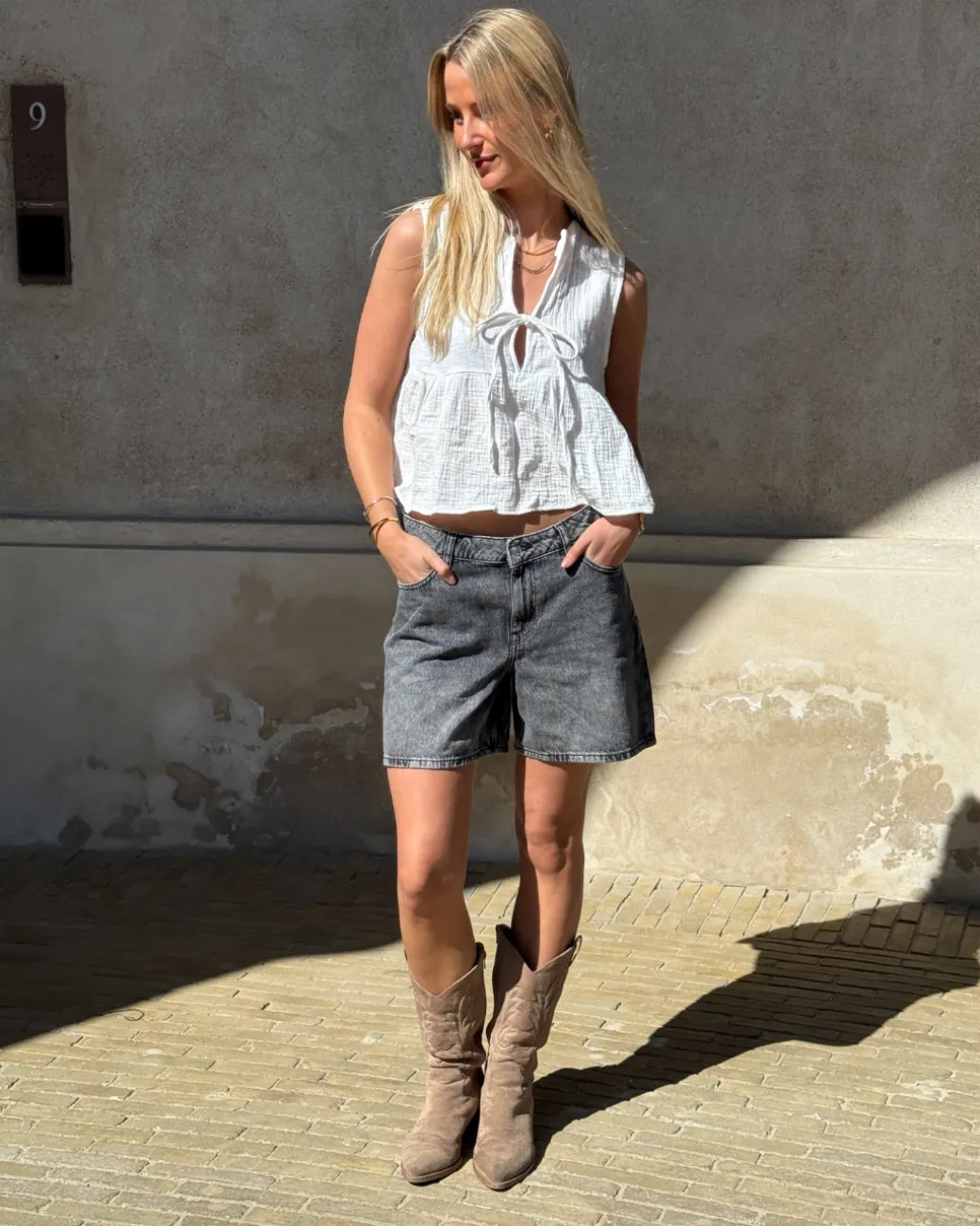 SEVILLE shorts denim, grå