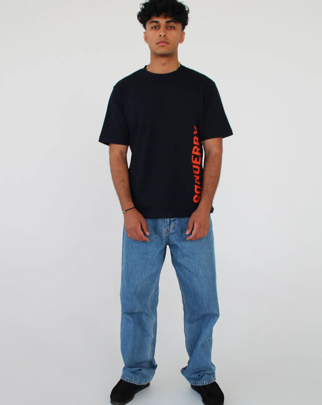 SØNDERBY t-shirt, navy/orange