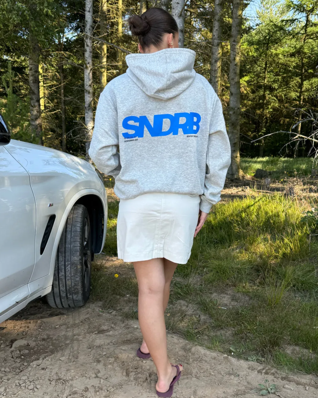 SNDRB hoodie, grå/blå