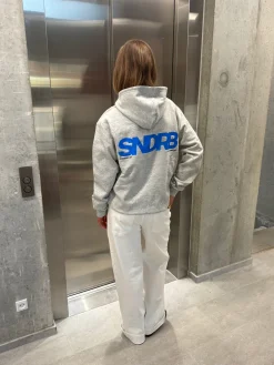 SNDRB hoodie, grå/blå