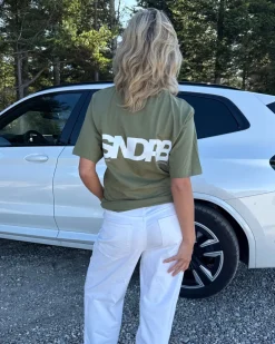 SNDRB t-shirt, army/hvid