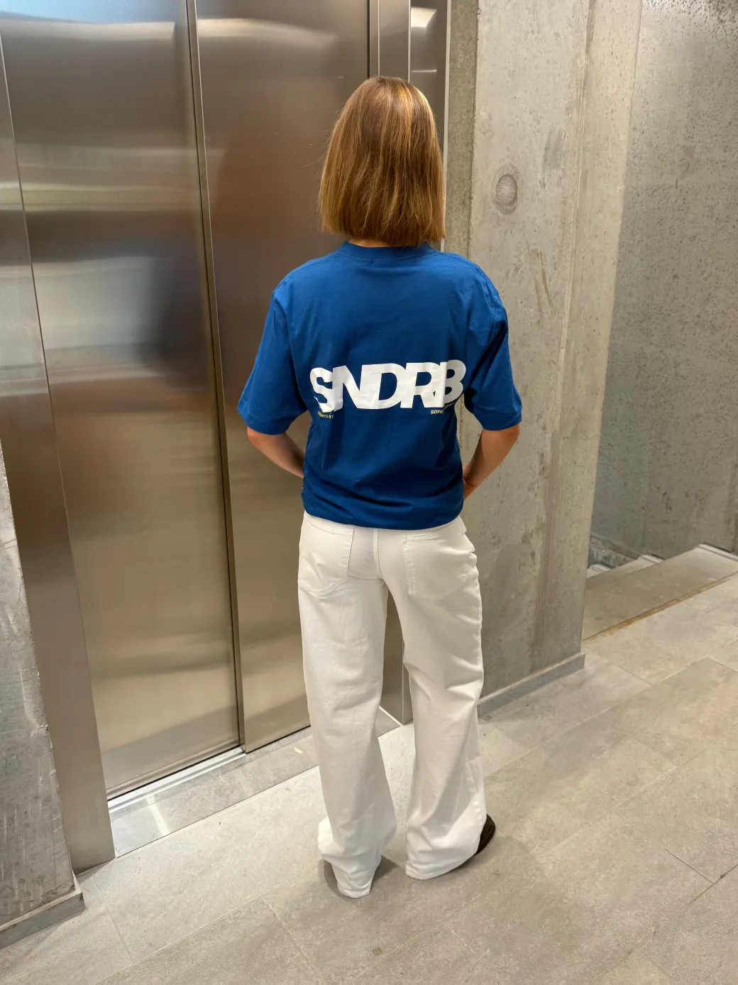 SNDRB t-shirt, blå/hvid