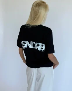 SNDRB t-shirt, navy/grå camouflage