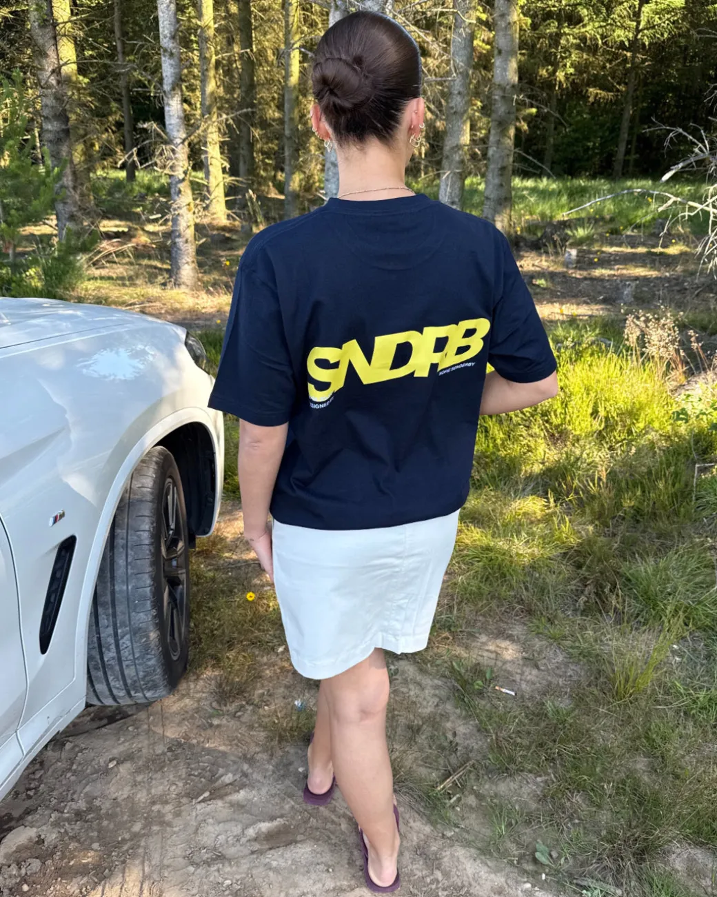 SNDRB t-shirt, navy/gul