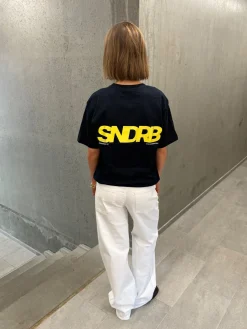 SNDRB t-shirt, navy/gul