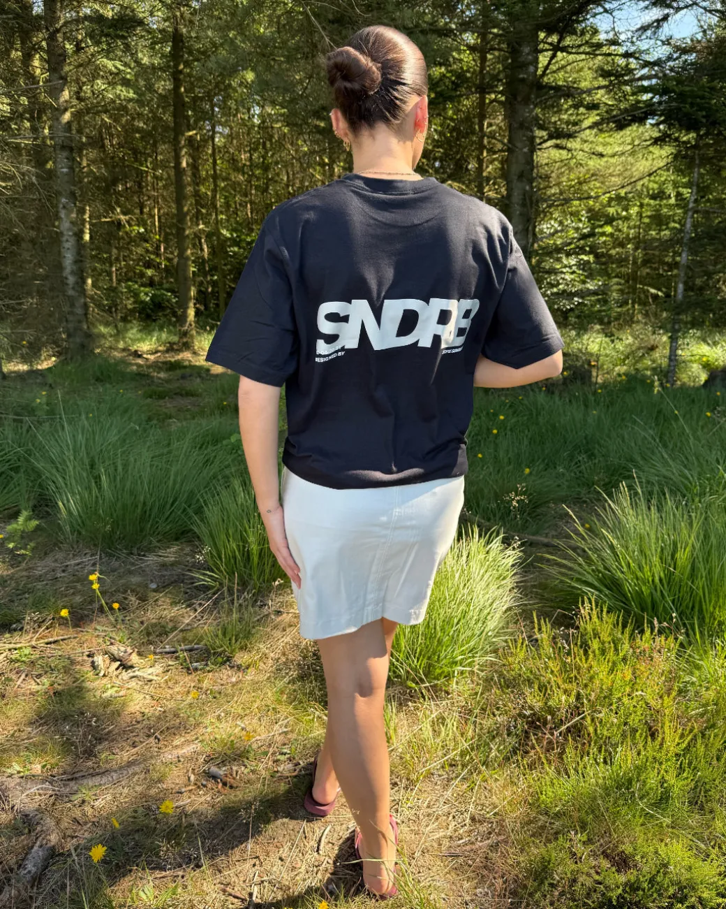 SNDRB t-shirt, sort/beige