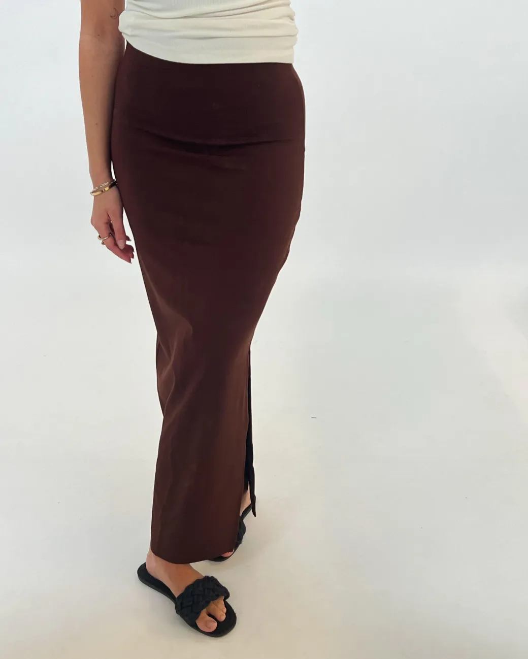 SOPHIA maxi nederdel, brun
