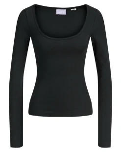 STAR langærmet bluse, sort