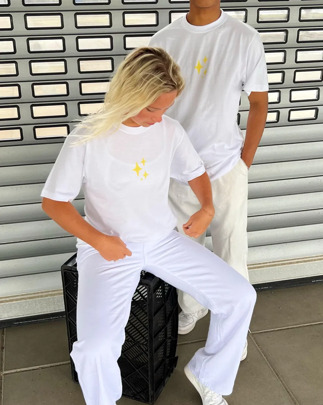 STARLIGHT t-shirt, hvid/gul