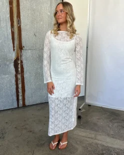 STINE blonde kjole, hvid