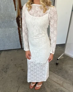 STINE blonde kjole, hvid