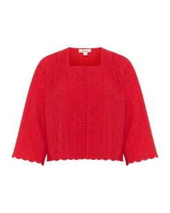 SUNELA bluse 3/4 ærme, rød
