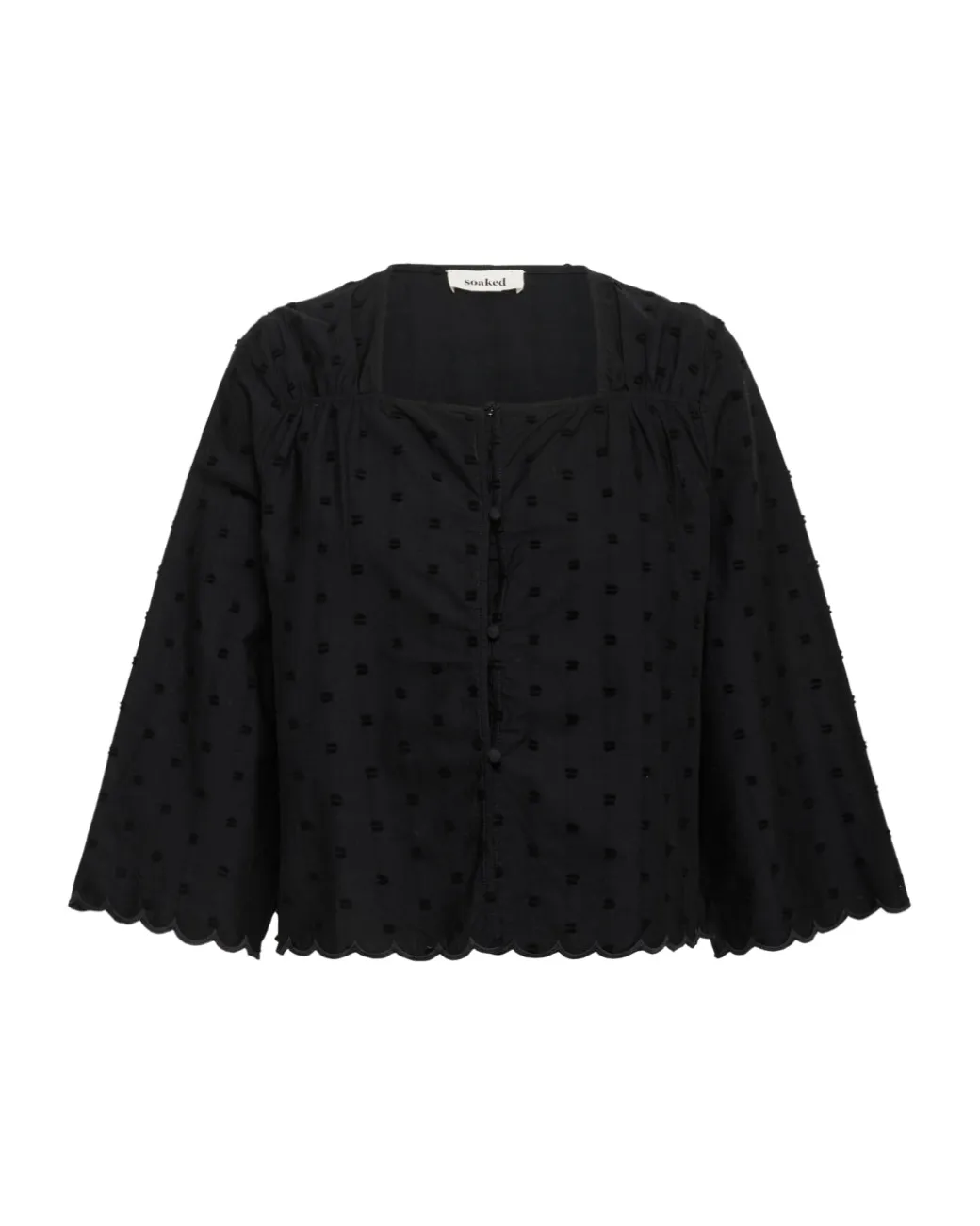 SUNELA bluse 3/4 ærme, sort
