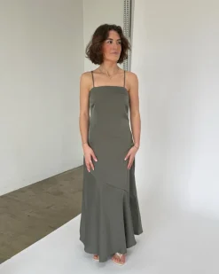 SYLVIE maxi kjole, army