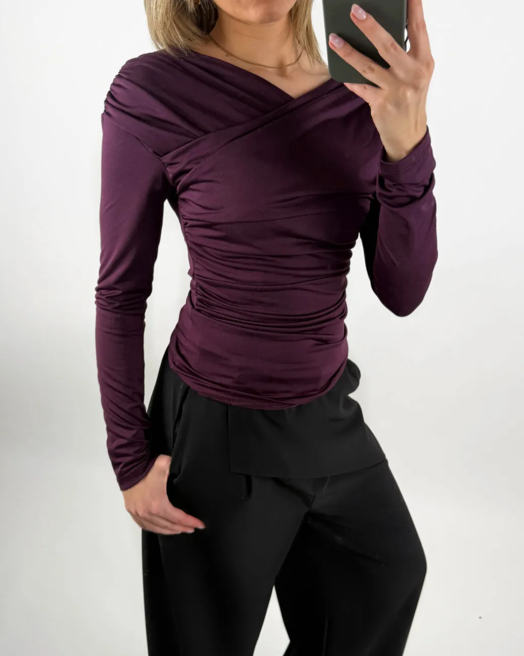 TILDE bluse, blomme