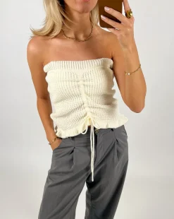 TINA strikket top, creme