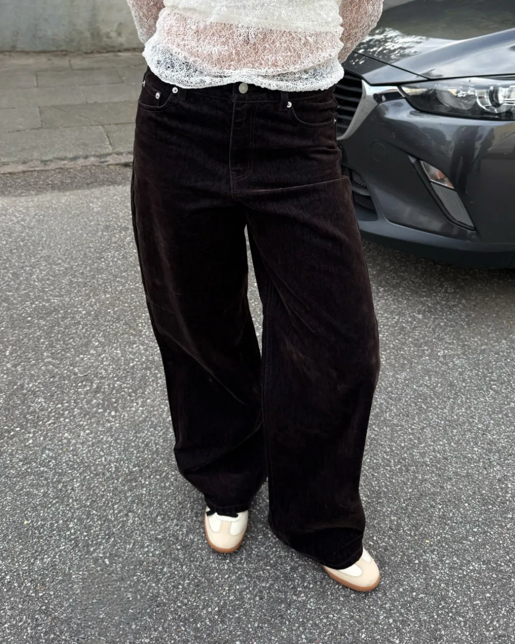 TOKYO wide leg jeans, brun