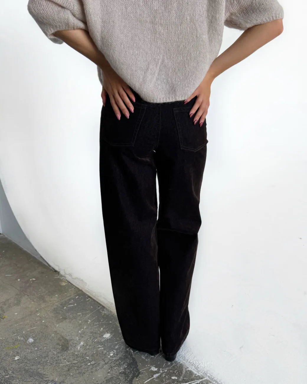 TOKYO wide leg jeans, brun