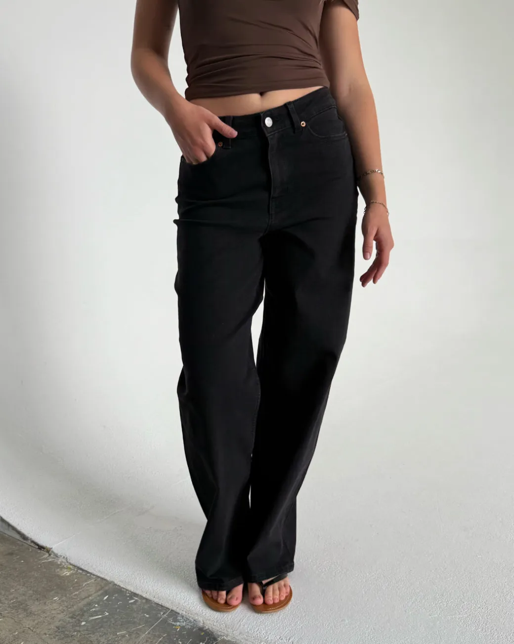 TOKYO wide leg jeans, sort